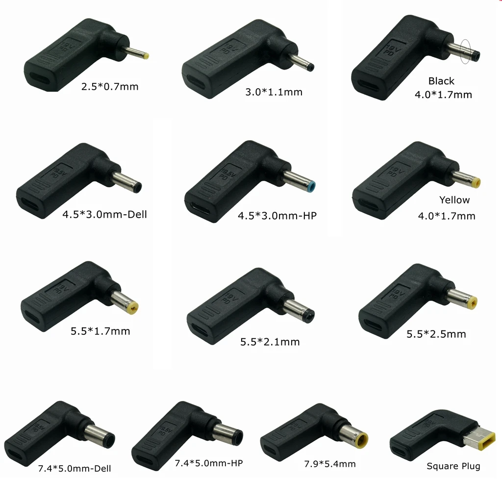 Convertitore spina adattatore PD Spoof USB tipo C femmina a 7.4X5.0mm 4.5X3.0mm 5.5X2.5mm connettore Jack di uscita cc per Laptop maschio