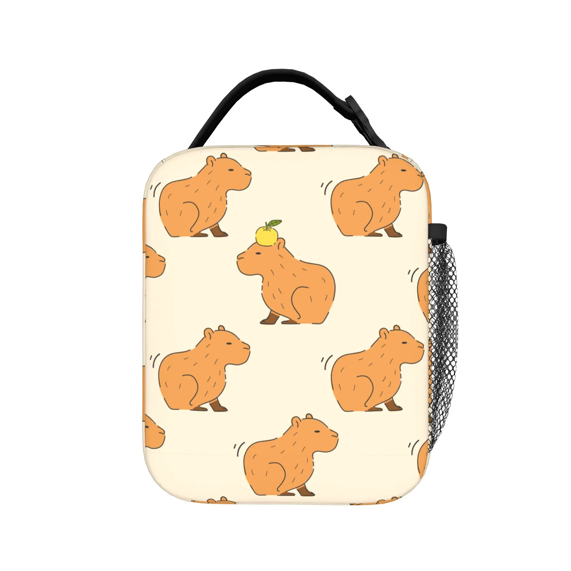 Capybara Cartoon Thermal Insulated Lunch Bags for Work  Portable Food Bag Thermal Cooler Lunch Boxes