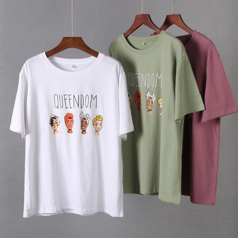 Hirsionsan Gothic Character Printed T Shirt Women Harajuku Soft Summer Cotton Tshirt Korean Loose Tees Ins Casual Female Tops