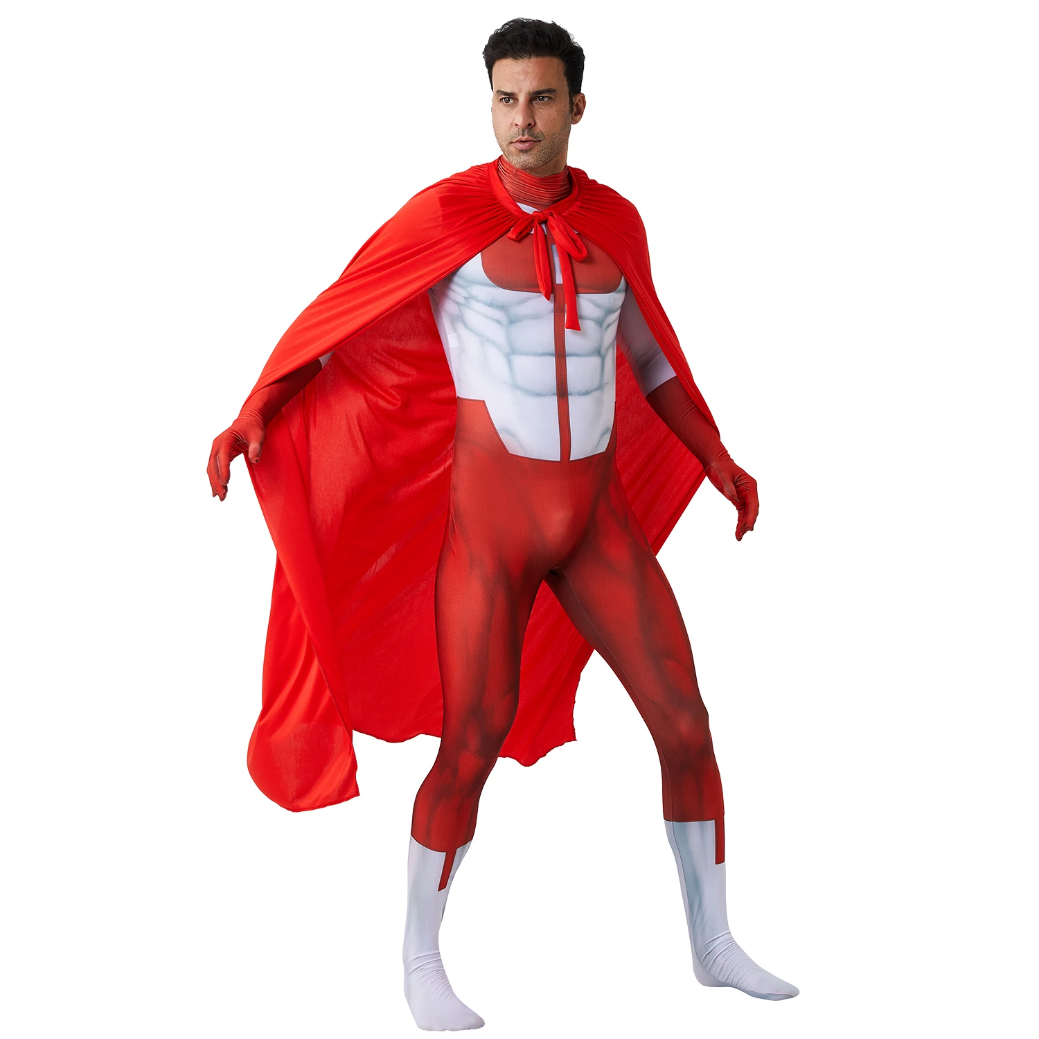 Omin Man Cosplay ONE PUNCH MAN Costume Boys Saitama Superhero 3D Printed Spandex body outfit Costume di Halloween Adult Kids M