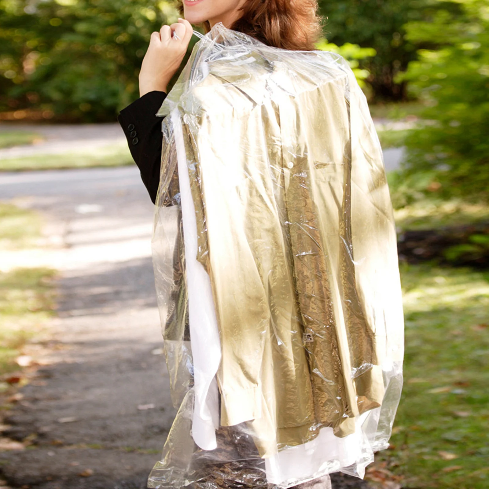 

60pcs Transparent Clothing Dust Cover 39.30X23.58" Plastic Garment Covers For Hanging Clothes Dustproof Wardrobe Protector Suit