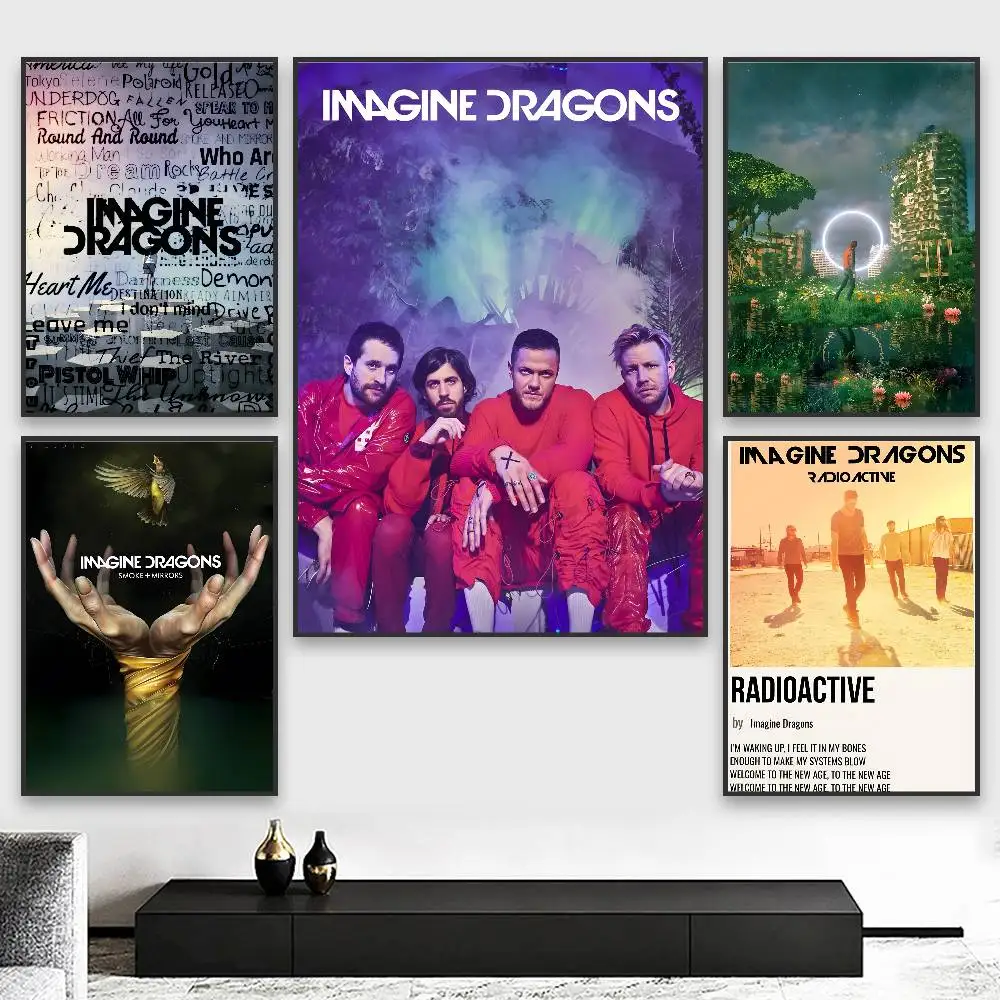 ملصق على شكل عظام D-Dragons من Rock Band Imagine HD جدار لاصق مقاوم للماء لغرفة المعيشة وغرفة النوم والديكور الجمالي #2