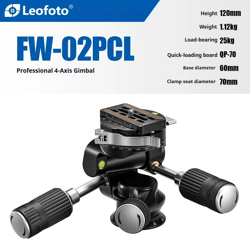 

Leofoto FW-02 Quad-Axis Dual-Handle Panoramic Head Universal Multi-Angle Head for Photography, Macro, and Short Video Shooting