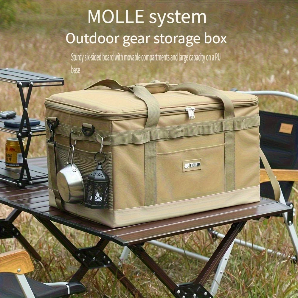 

Gallon Oxford Cloth Camping Storage Bag - Multi-Pocket Design for Outdoor and Home Use, Durable Fabric Bag | Zip Closure