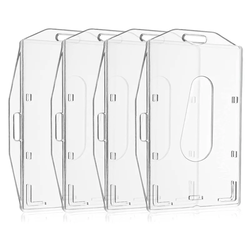 Porte-cartes en plastique dur transparent, étui de protection pour touristes, poignée au pouce, porte-carte d'identité, accessoires d'infirmière, horizontal et vertical, PC