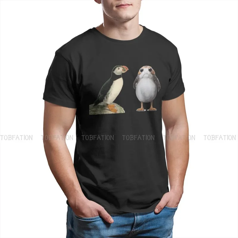 Tufted Puffins Lunda Cirrhata A Rare Ornamental Bird Original TShirts Birds Blooms Print Men's T Shirt Hipster Tops 6XL