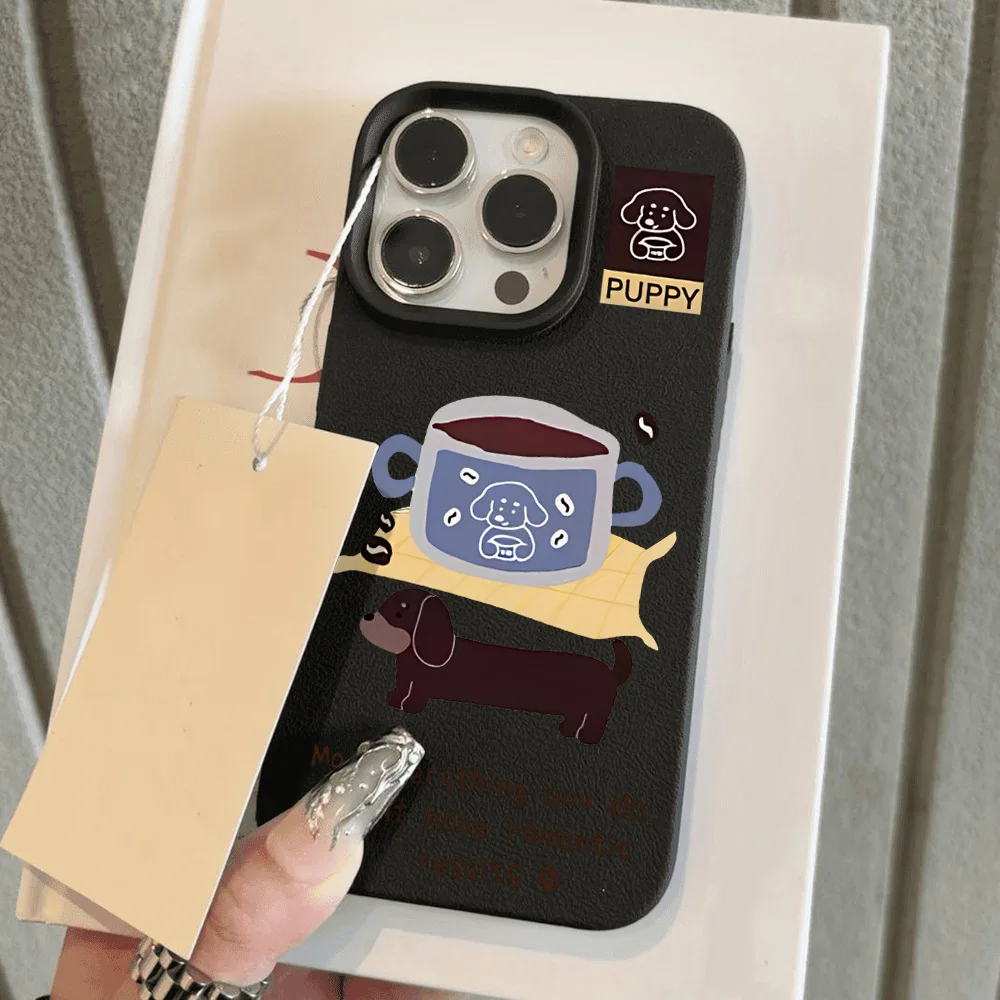 Cartoon Painted Phone Case For iPhone 16 15 14 13 12 11 Pro Max 16 15 14 Plus Cover Shockproof Drop-resistant Protective Bumper