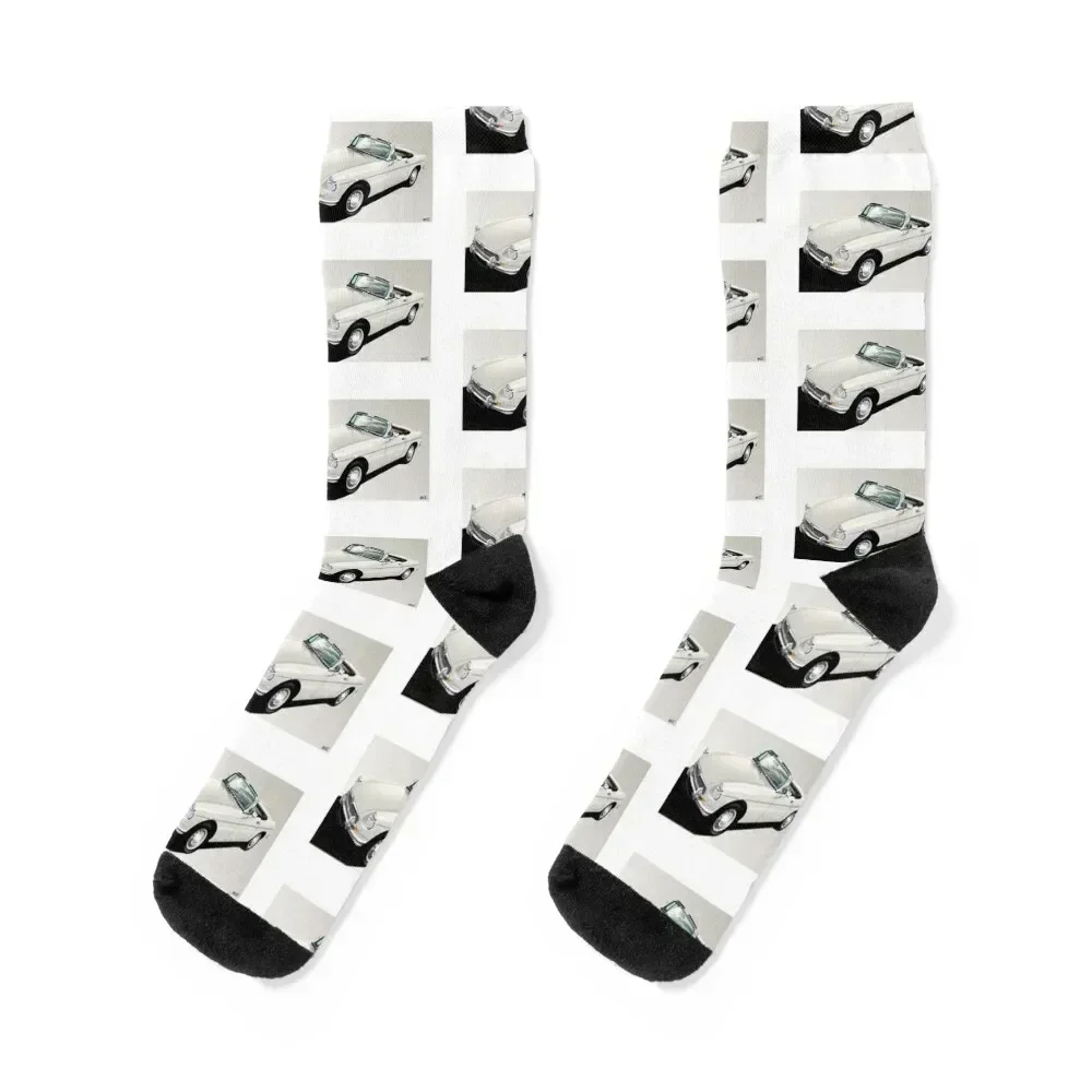 

MG B roadster Illustration - Old english white Socks gym Crossfit christmass gift japanese fashion Boy Child Socks Women's