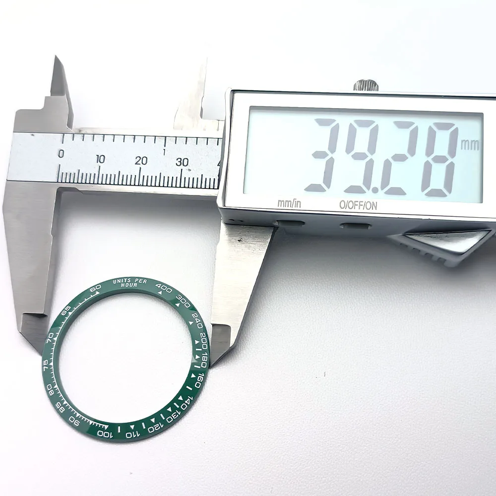 Polychrome Sloped Ceramic bezel insert 38.5*30.5mm /39.3*31.45mm For watch parts (No Luminous)