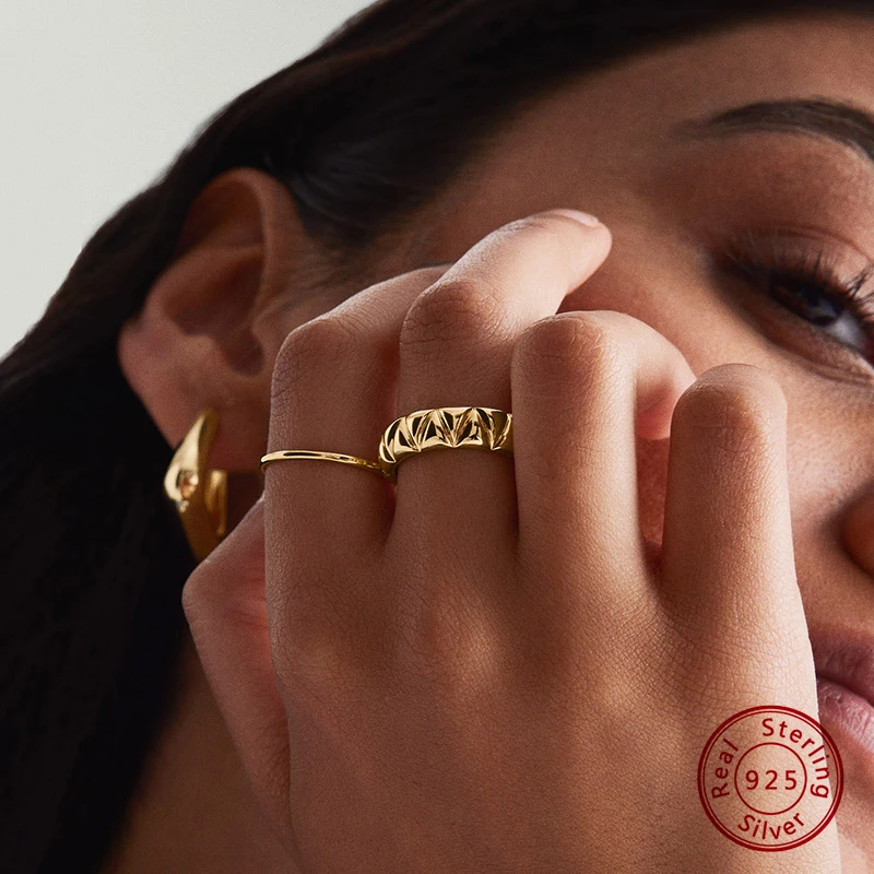 

925 Sterling Silver Original Certificate Personality Triangle Ring For Women Luxury Fashion Free Shipping Fine Jewelry