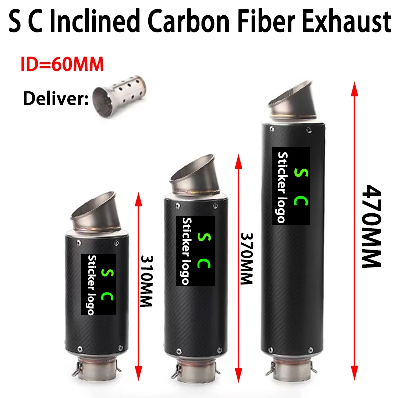 

Carbon Fiber Motorcycle Exhaust Pipe Muffler Escape F800r trk502 gsxr750 msx125 cb650f z750 z900 z1000 pcx125 tmax 530