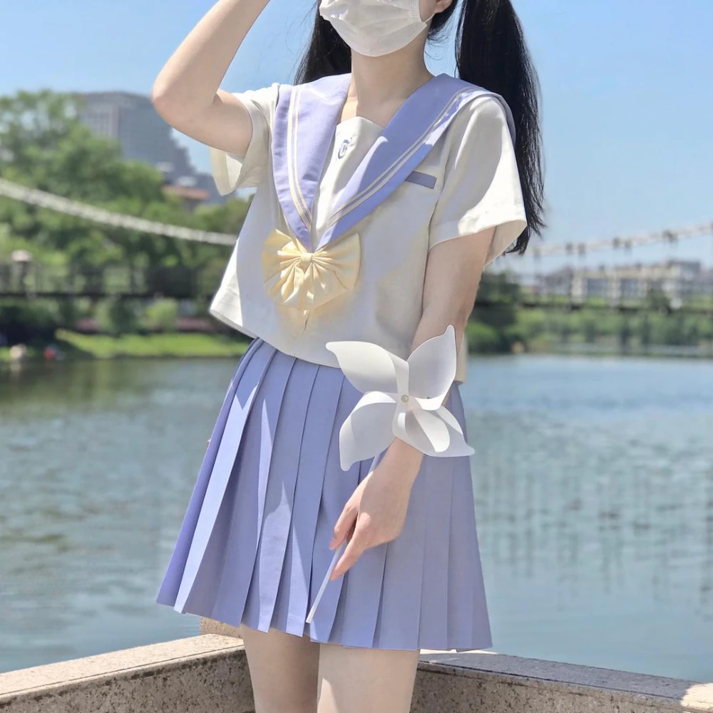 Traje Jk básico de mar para mujer, conjunto de uniforme escolar japonés, Falda plisada de marinero, disfraces de Anime Fuku de verano, recién