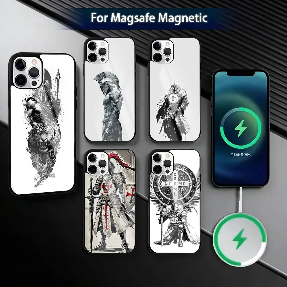 

Gladiator b-Black Phone Case For iPhone17,16,15,14,13,12,11 Plus,Pro Magnetic with Magsafe Wireless Charging