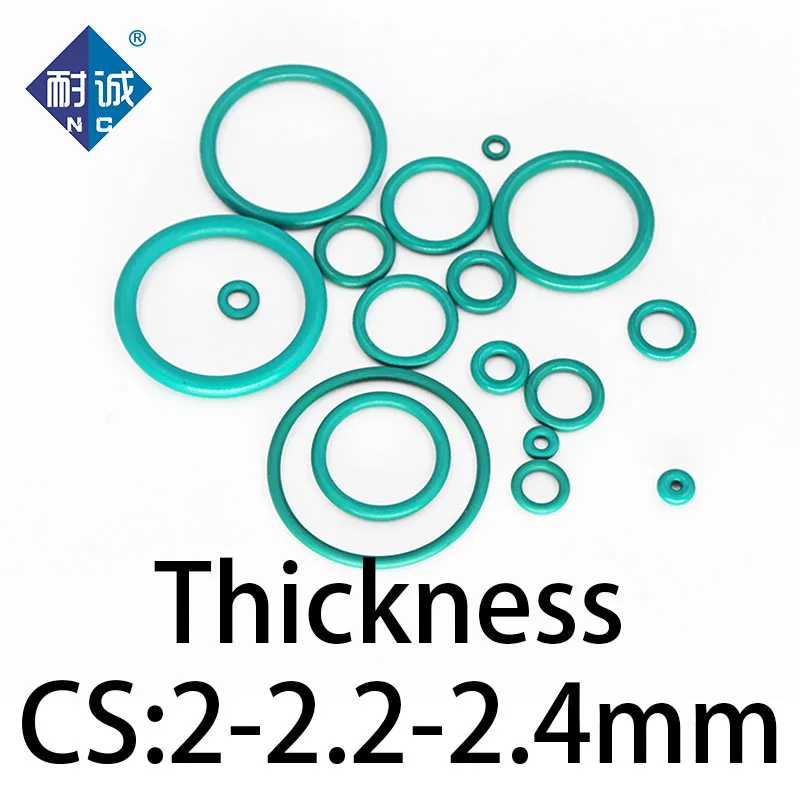 O-ring Thickness 2/2.2/2.4mm CS Fluororubber FKM Sealing Temperature Resistant Gasket Rubber Ring Complete in Specifications