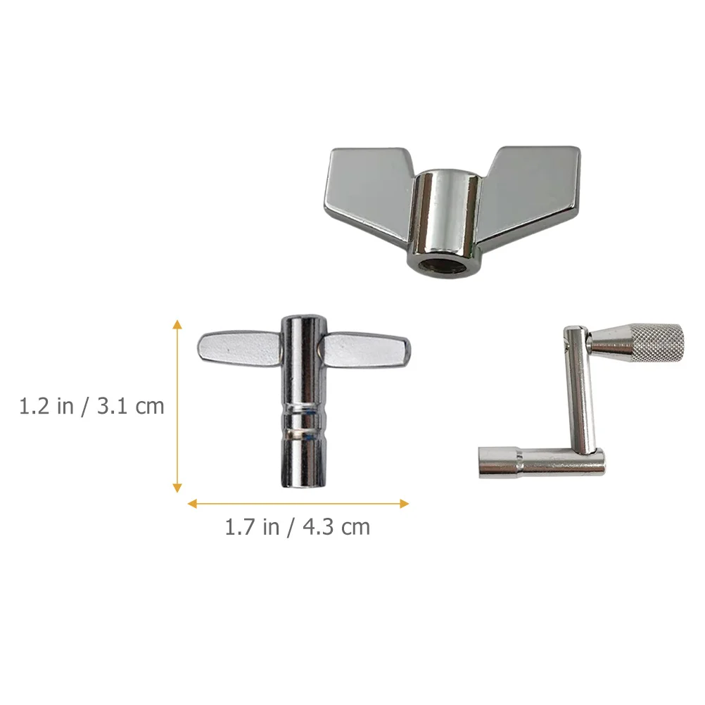 

3Pcs Percussion Drum Key Standard Size High Class Metal Material Not Easy to Break Practical Gift for Drummers