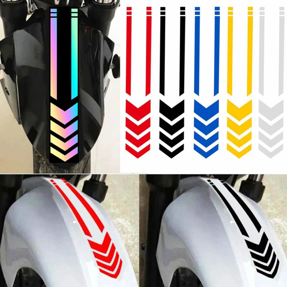 

Universal Motorcycle Arrow Stripe Stickers Fender Paste Waterproof Oilproof Reflective Sticker Motorbike Tape Decal Accessories