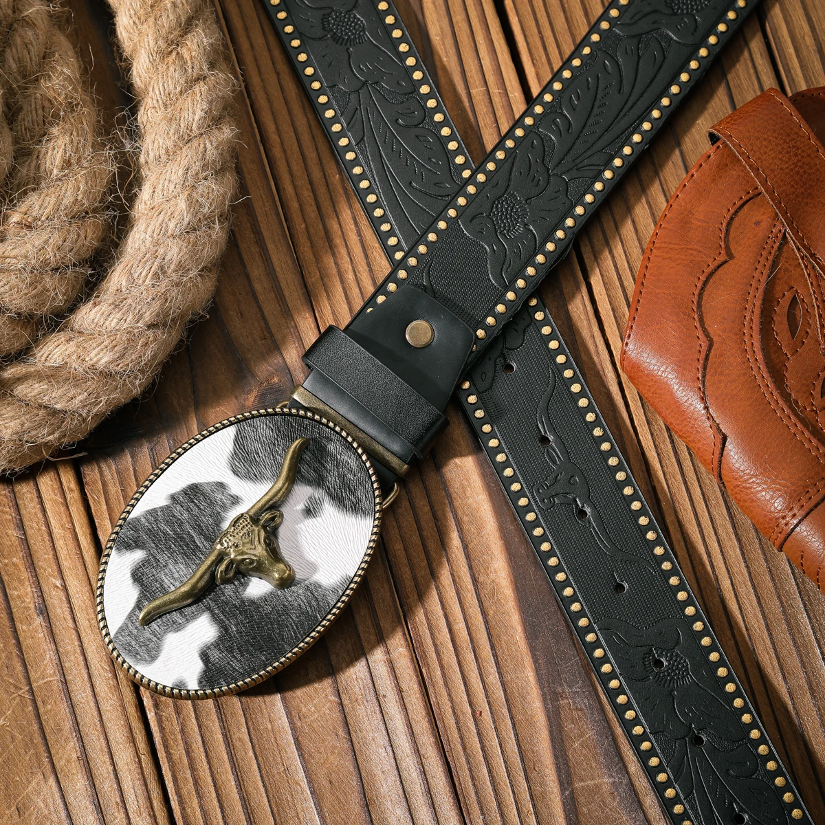 Ein lässiger und retroer Gürtel, ein Taillenaccessoire für Kleidung im Western-Stil, Metallschnalle, PU-Gürtel, geeignet für Männer und Frauen. – Detail 16