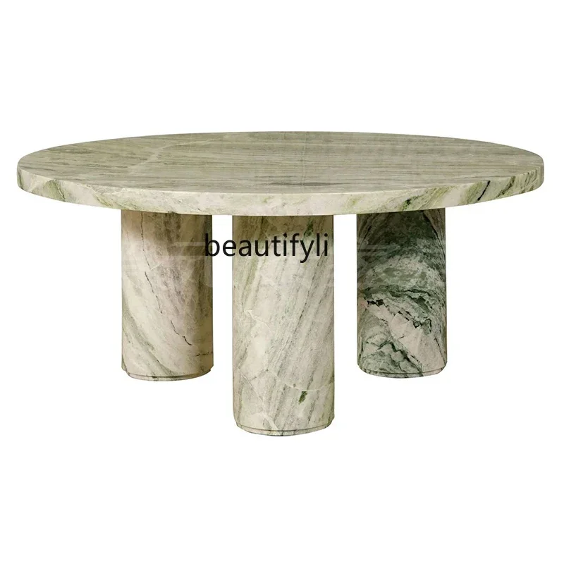 

New Modern simple living room household marble coffee table small apartment model house round low table