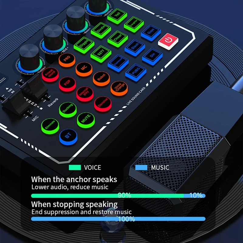 يوميا V88 جهاز مزج الصوت USB كارت الصوت الخارجي سماعة الرأس ميكروفون البث المباشر كارت الصوت للهاتف المحمول الكمبيوتر