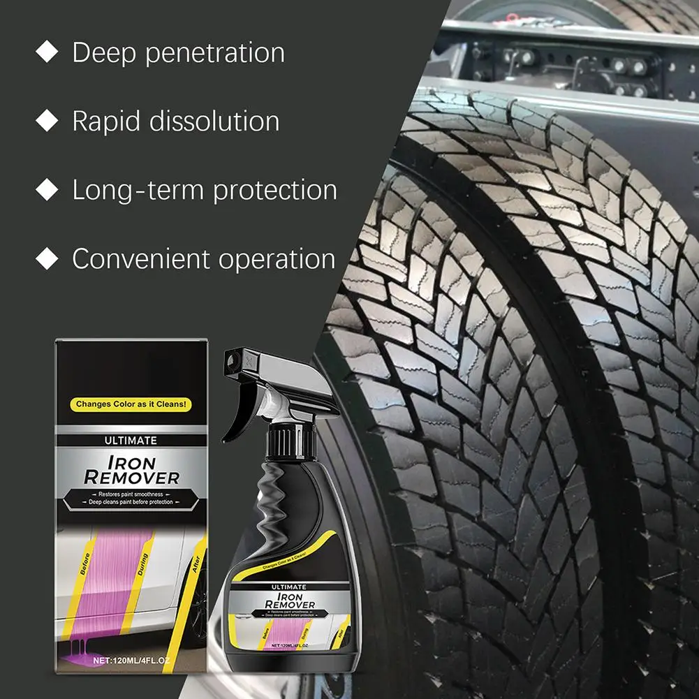 120ML Car Rust Remover Car Wheel Care Quick Remover Powder Exhaust Removal Metal Pipe Car Spray Cleaning Iron Rust G0A2