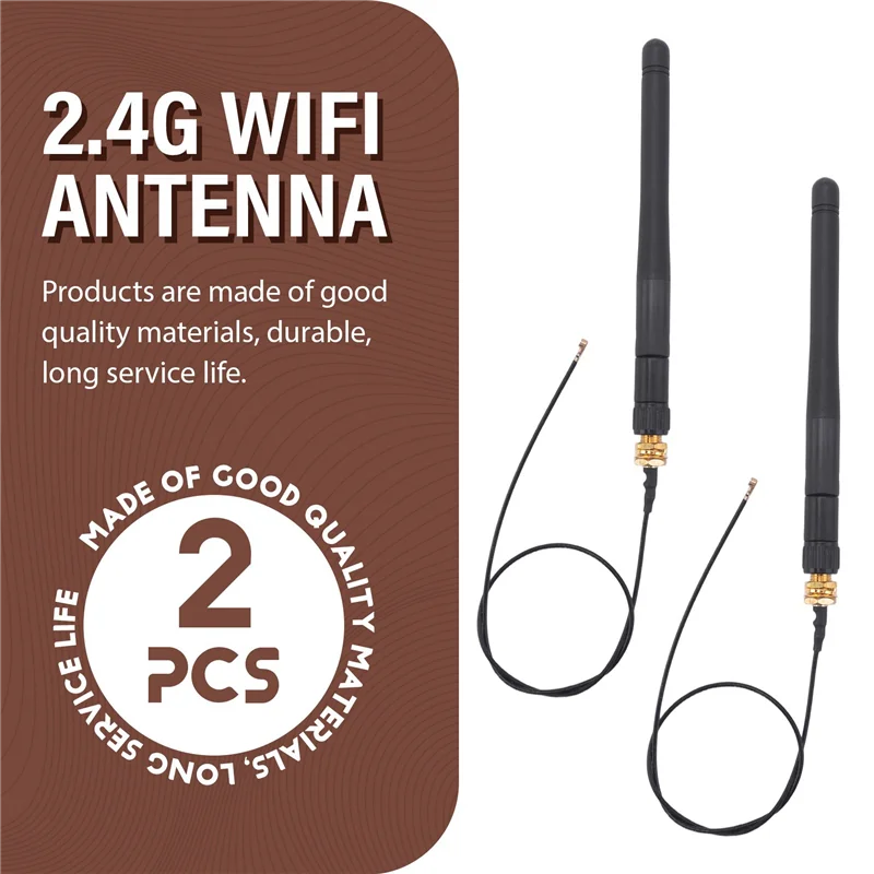 B27B 6PCS/Lot 2.4Ghz 3Dbi Wifi 2.4G Antenna Aerial RP-SMA Male Wireless Router+PCI U.FL IPX To RP SMA Male Pigtail Cable