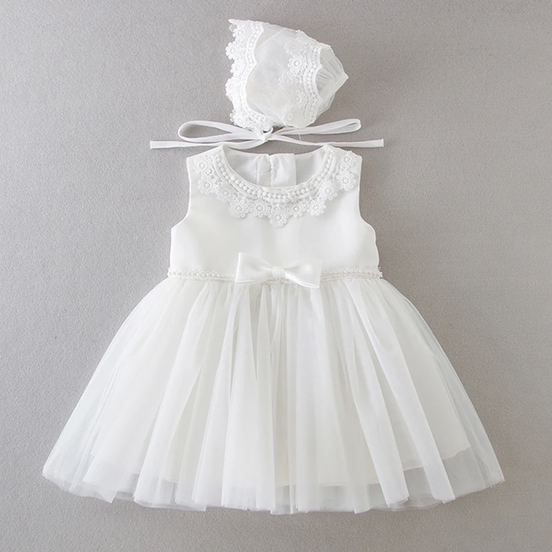 

Girls Princess Dress White Lace Infant Elegant Birthday Wedding Party Baptism Dresses Baby Kids Clothing 0-24M