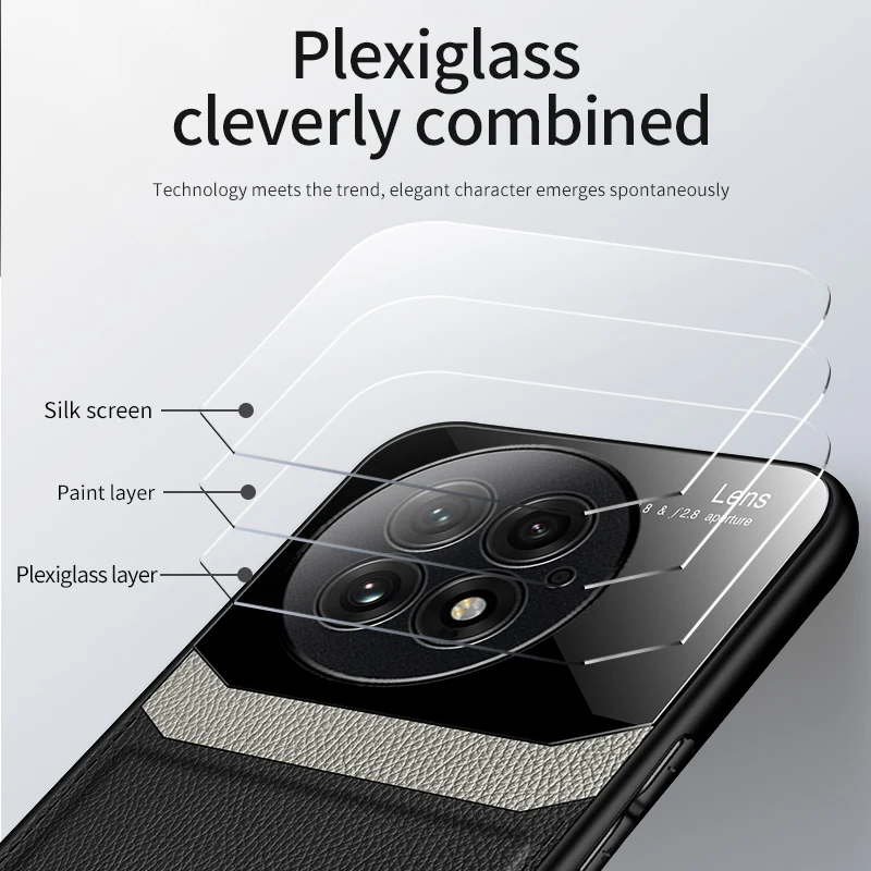 For OnePlus 13 Case Luxury PU Leather+hard PC Lens Protective Back Cover Case for OnePlus 13 12 11 12R 11R 10T 1+13 Phone shell
