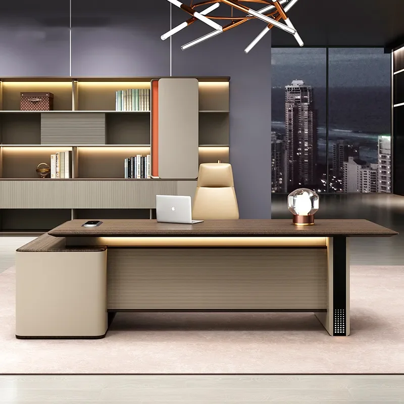 Modern Executive Desk and Chair Set Large Office Desk for Simple Computer Workstation Home Office