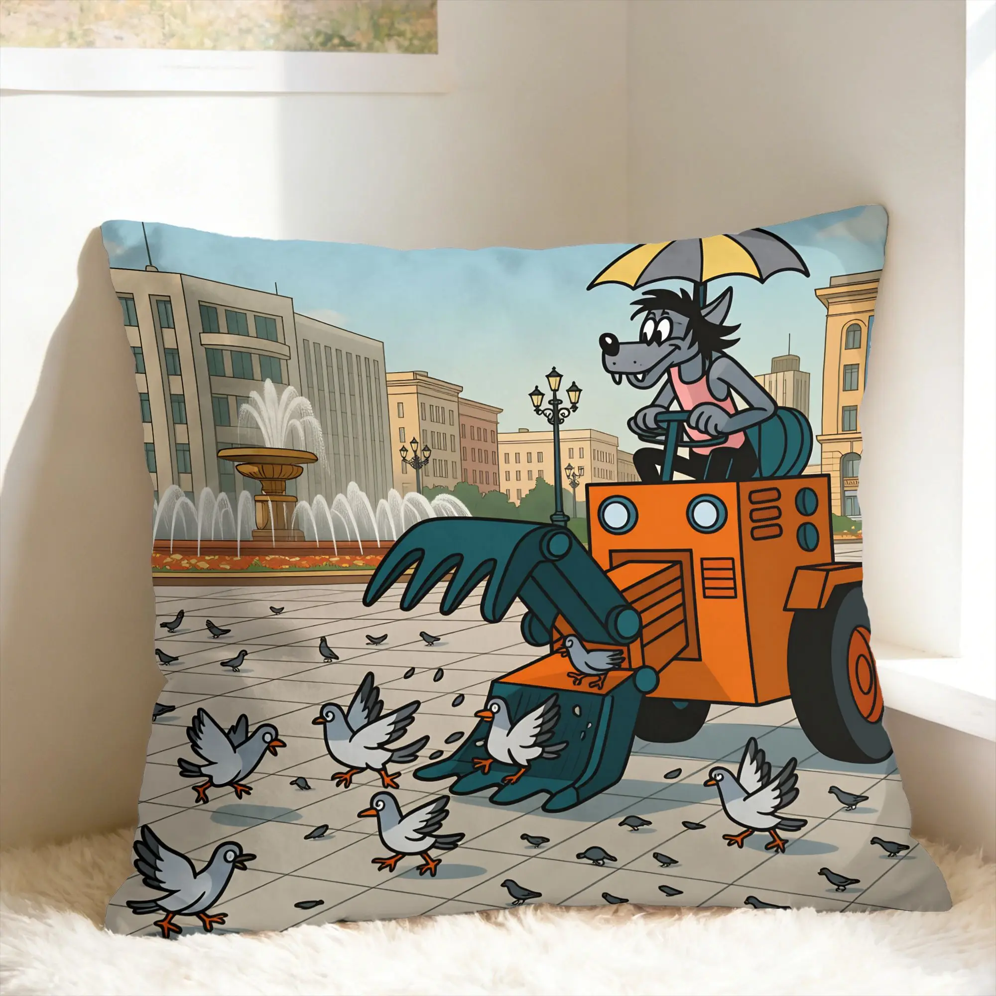 Russian Anime Nu Pogodi Pillow Case  Morden Pillow Cover Square Pillowcases For Office Car Home Decor
