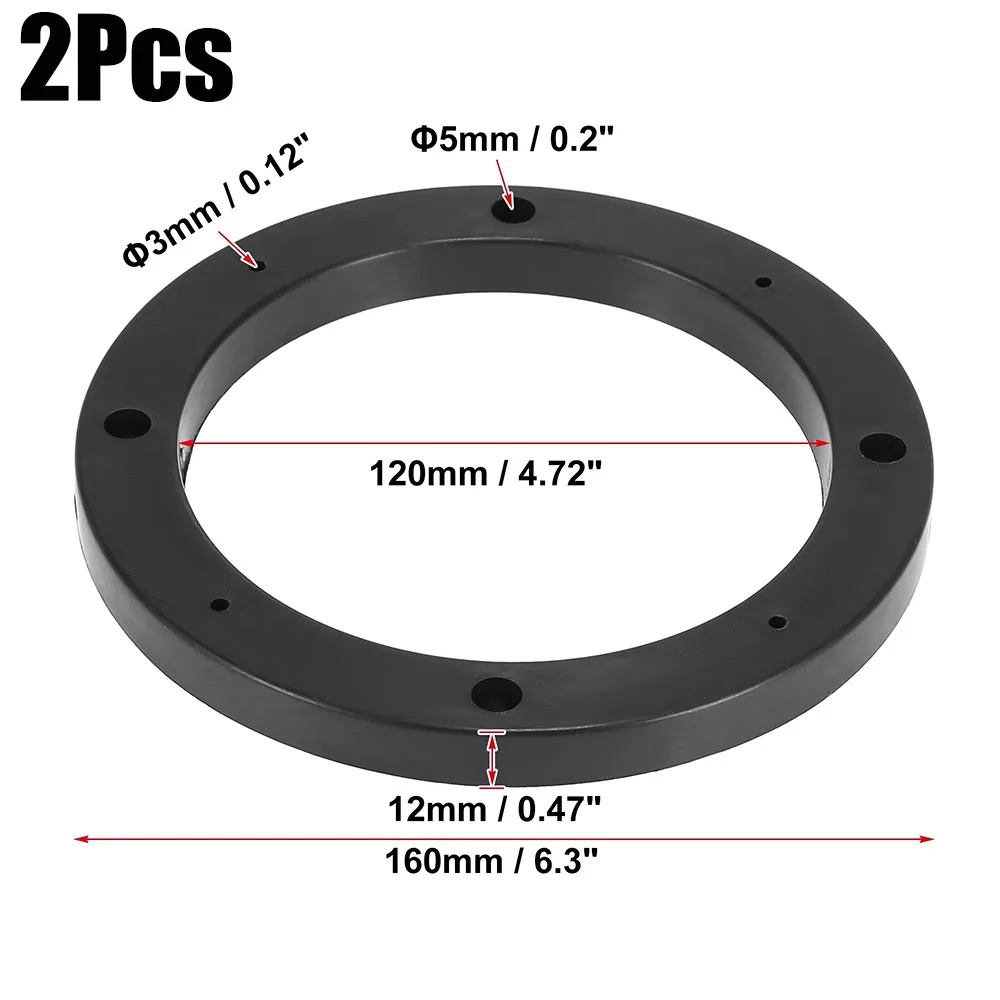 Durable 4/5/6.5 Inch Speaker Spacer Pad Plastic Black Speaker Adapter Ring Universal Audio Spacer Pad For Autoradio