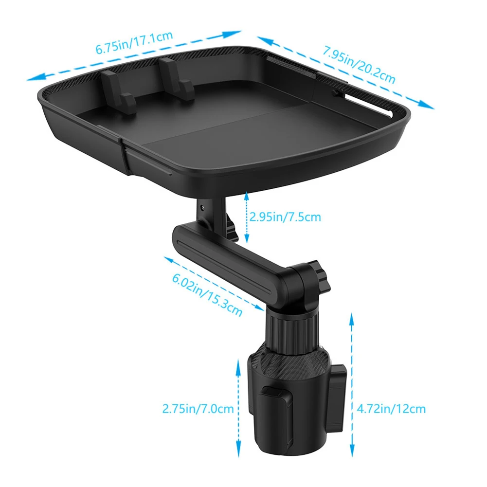 Car Table 360 ° Rotary Arm Catering Work Car Beverage Food Coffee Rack Tray Car Notebook Holder Seat Table for Audi car