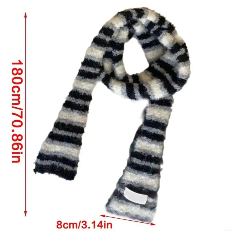 

N5KB Women Skinny Scarf Thin Choker Knit Belt Long Tie Scarf Bag Handle Wrap