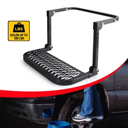 Car Protable Folding Stairs Tyre Mount Steps Ladder Heavy Duty Universal Adjustable Wheel Tire Steps For Camper Truck SUV RV MPV