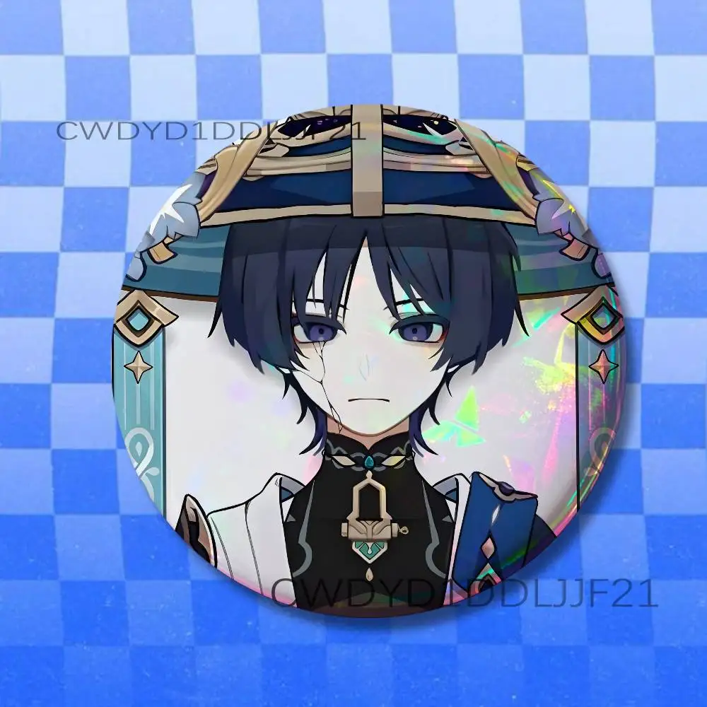 S-Scaramouche G-Genshin Impact Badge Brooch Figure Lapel Pins Clothes Backpack Fashion Cute Collection Decoration Display view 5