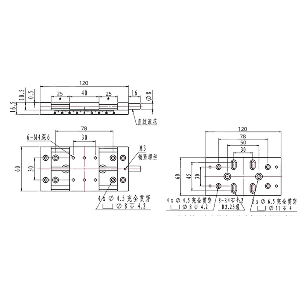 X-Axis Manual Sliding Table with Precision Lead Screw & Linear Guide - DX60A, 50mm Travel