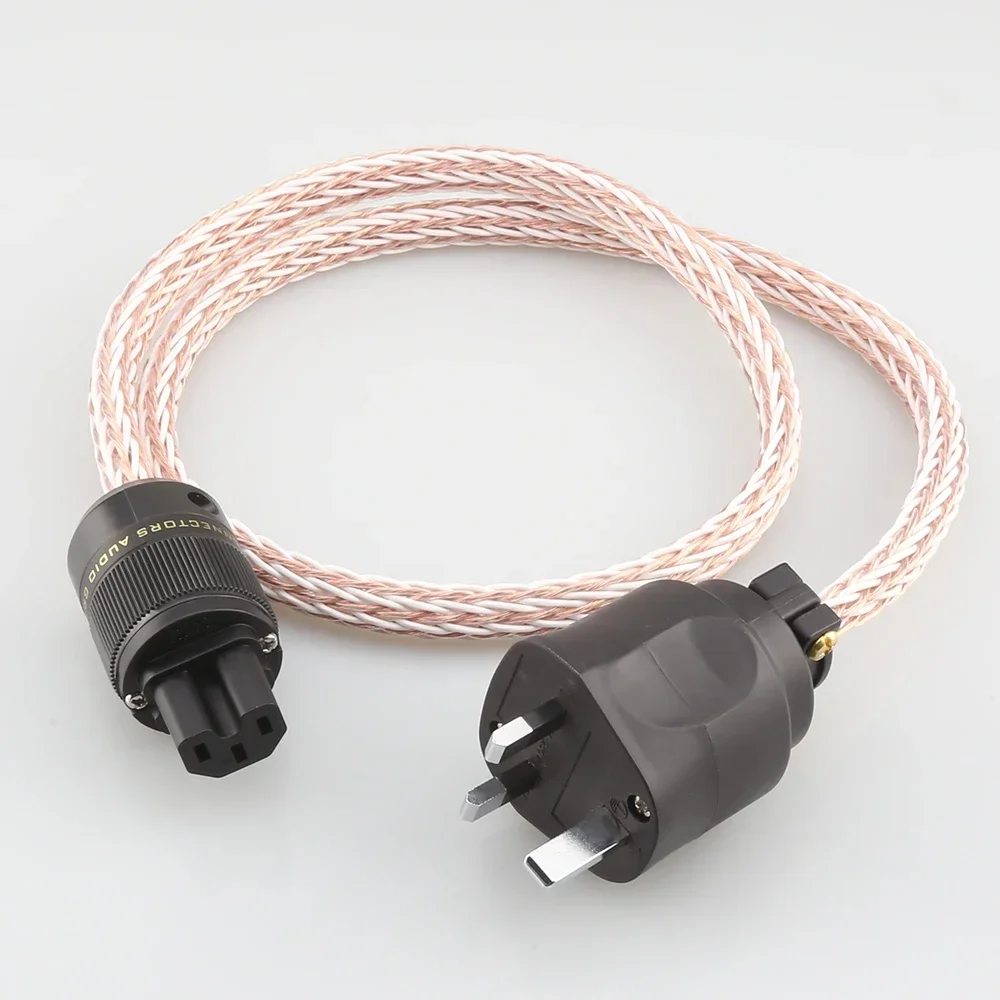 

High Quality HIFI 12TC Power Cable High Quality 6N OCC Hifi Cord with UK 13A AC Power Cable IEC Female HIFI AC Power Cable