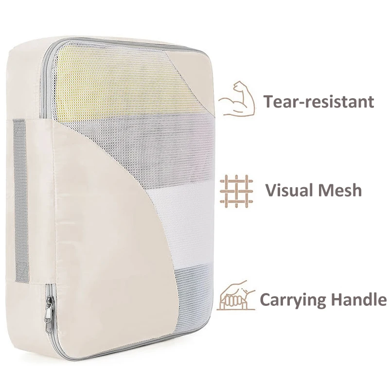 6 Pieces Packing Cube Set Travel Clothing Shoes Organizer Bag Lightweight Travel Accessories Storage Bag for Luggage Suitcase