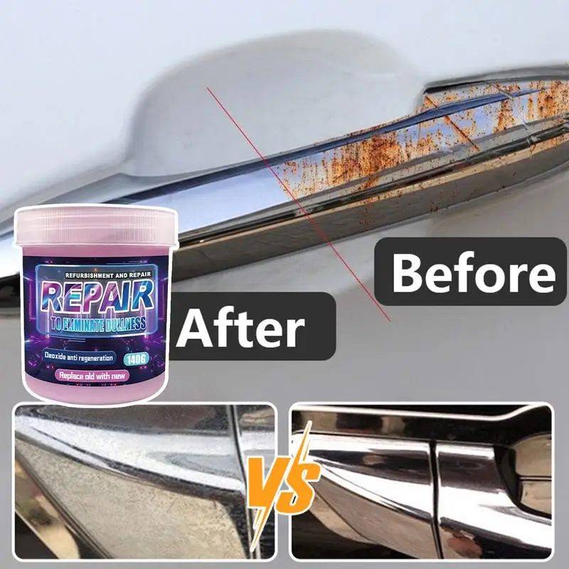 Chrome Cleaner And Polish 140g Metal Polish Cream Metal Polishing Paste Restorer Car Plating Refurbishment Paste Vehicle