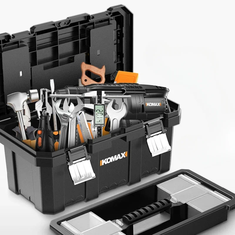 Imagem -03 - Caixa de Ferramentas Portátil Impermeável Plástico Carry Case à Prova de Choque Grande Capacidade Multifuncional com Fivela Toolbox Vazio Duro