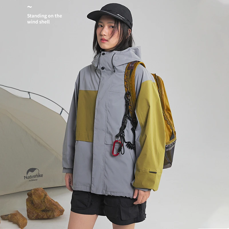 Naturehike Men Outdoor Warm Jacket Camping Women Windproof Jacket 3-in-1 Warm Mountaineering Coat Ultralight Travel Outerwear