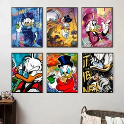 MINISO Disney Donald Duck Canvas Graffiti Pop Art Print Wall Art Poster Living Room Decor Kids Room Picture Print Artwork