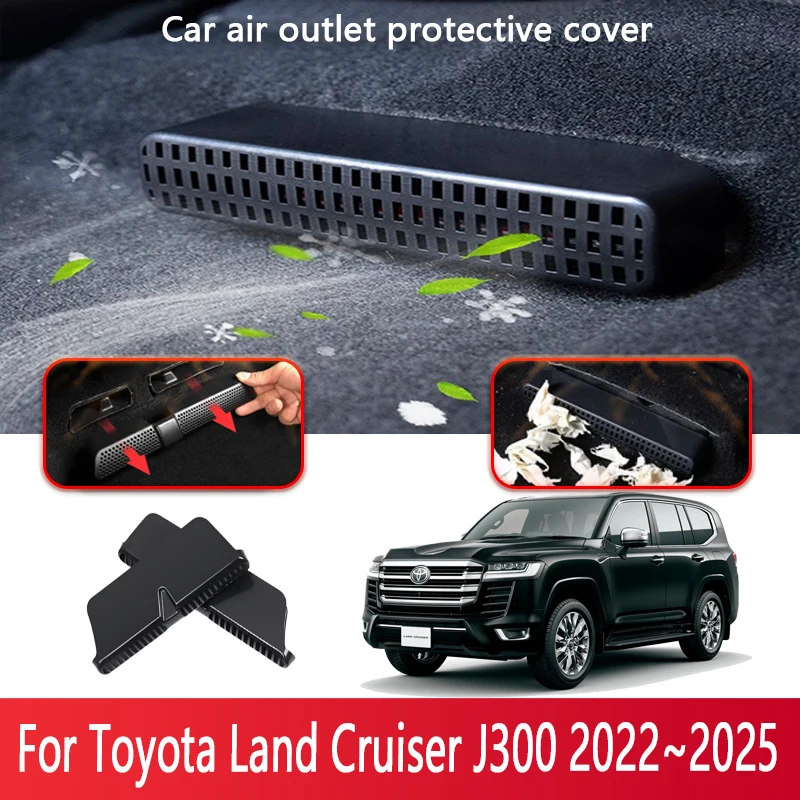 

Car Air Vent Covers For Toyota Land Cruiser J300 2022~2025 Seat Air Conditioner Duct Outlet Dustproof Cover Interior Accessorie