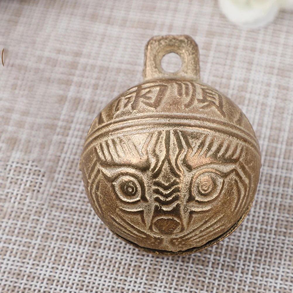 

3Pcs Tiger Head Jingle Bells Accessories Vintage Bronze Color DIY Wind Chime Jewelry Making Copper Small Bells for Home Garden