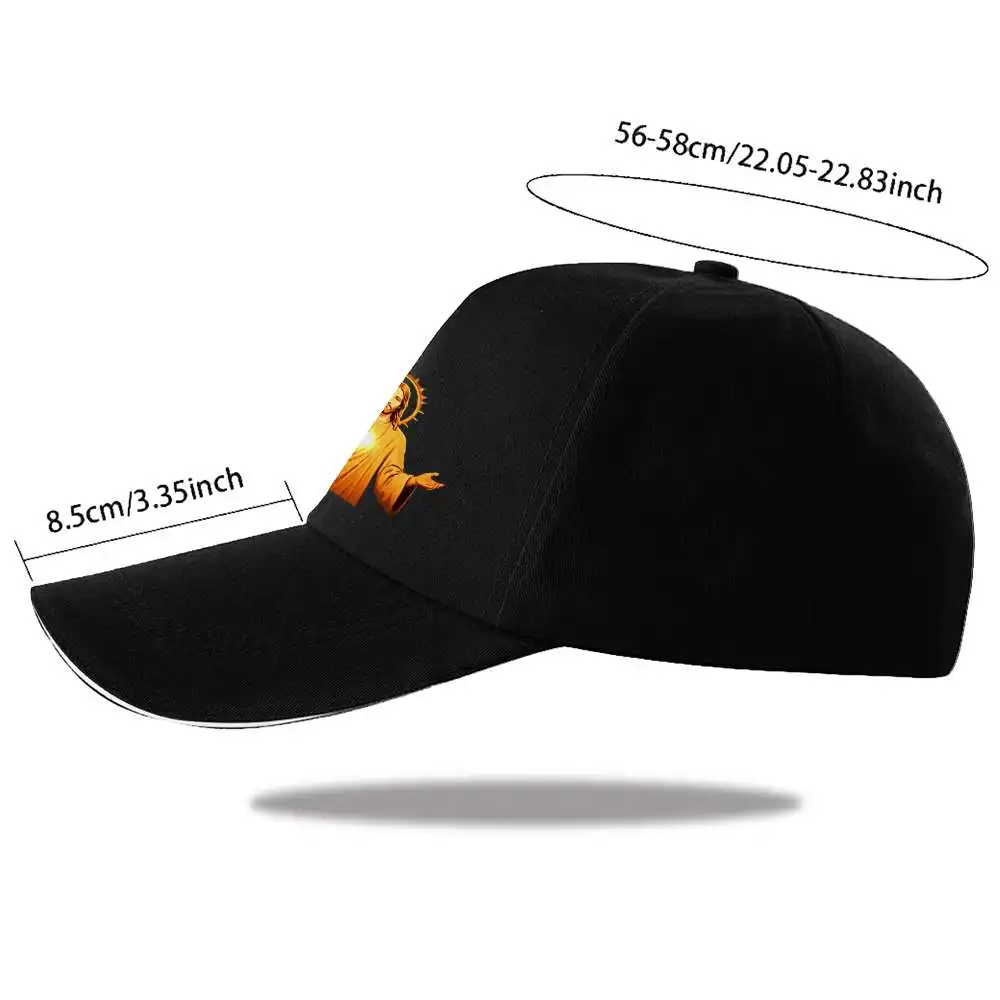 Jesus Religious Icon Baseball Cap Polyester Adjustable Unisex Casual Outdoor Hat for Church Events