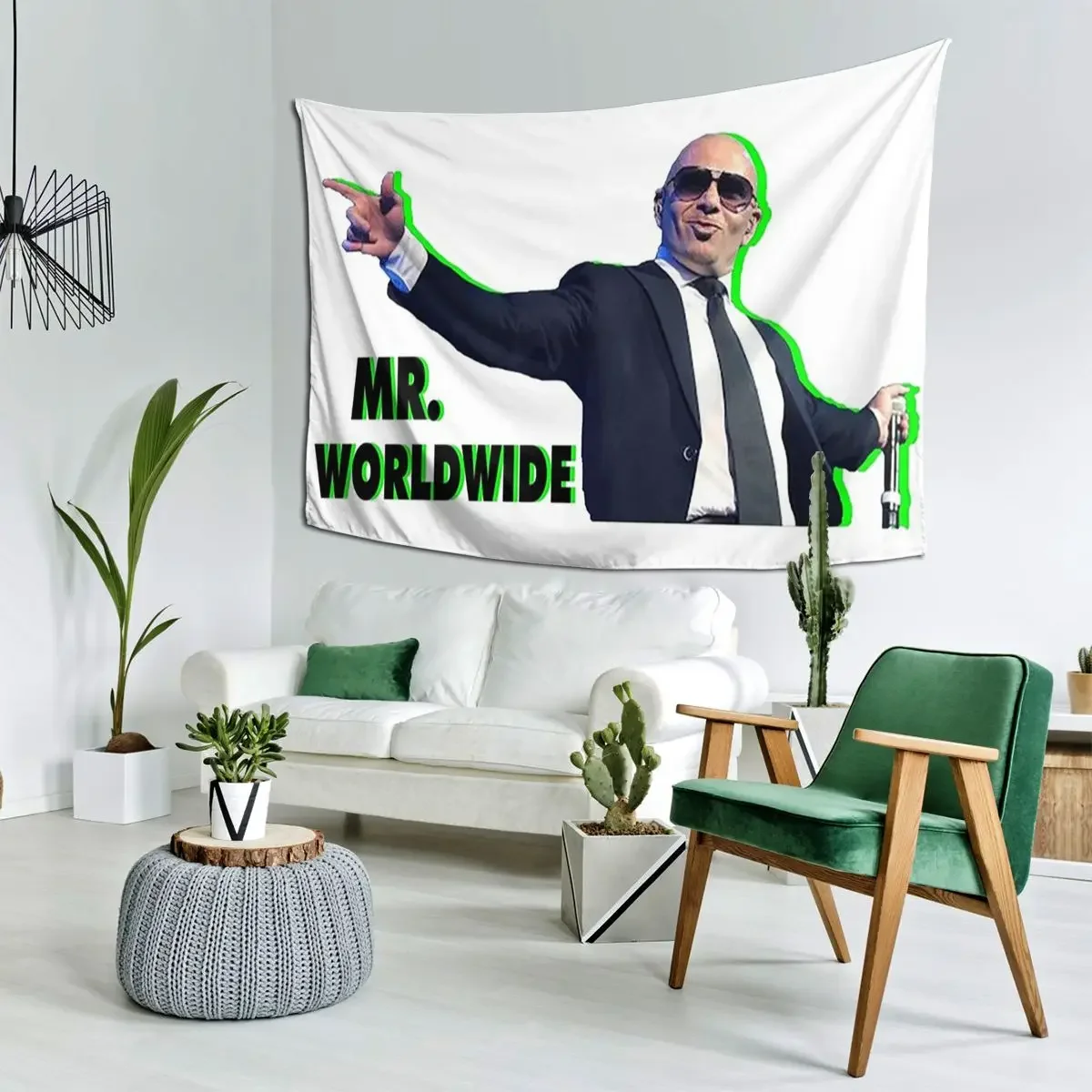 UNIQUE - Mr Worldwide Cool Tapestry Hippie Wall Hanging Aesthetic Home Decoration Tapestries for Living Room Bedroom Dorm Room