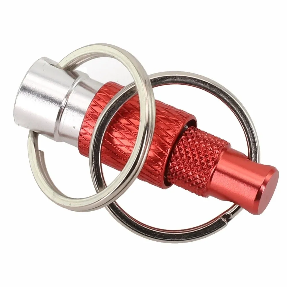 Doppelköpfiger Schnellverschluss-Schlüsselanhänger 360 ° Drehbarer, einziehbarer Clip, herausziehbare Schnalle, Aluminiumlegierung, kompakter Schlüsselanhänger für den Außenbereich – Detail 10