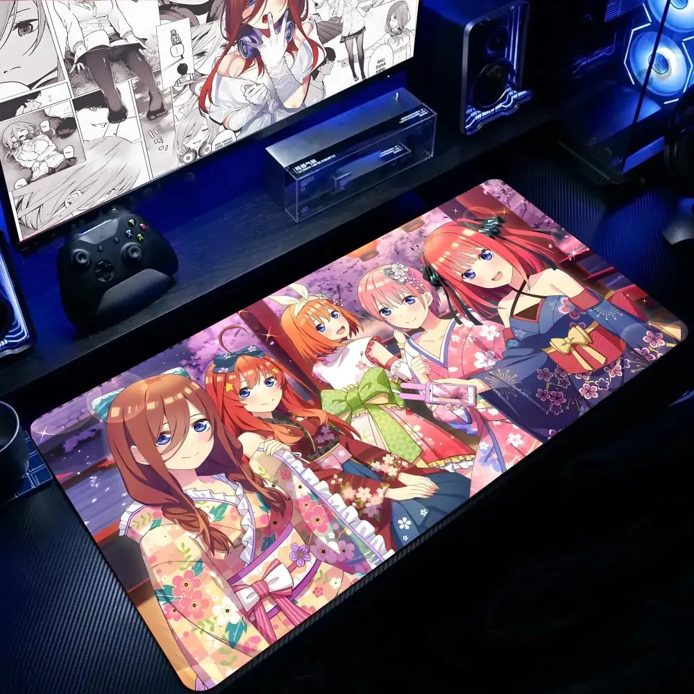 

Коврик для мыши Q-quintessential Quintuplets, большой игровой коврик для мыши LockEdge, утолщенный коврик для компьютерной клавиатуры, настольный коврик