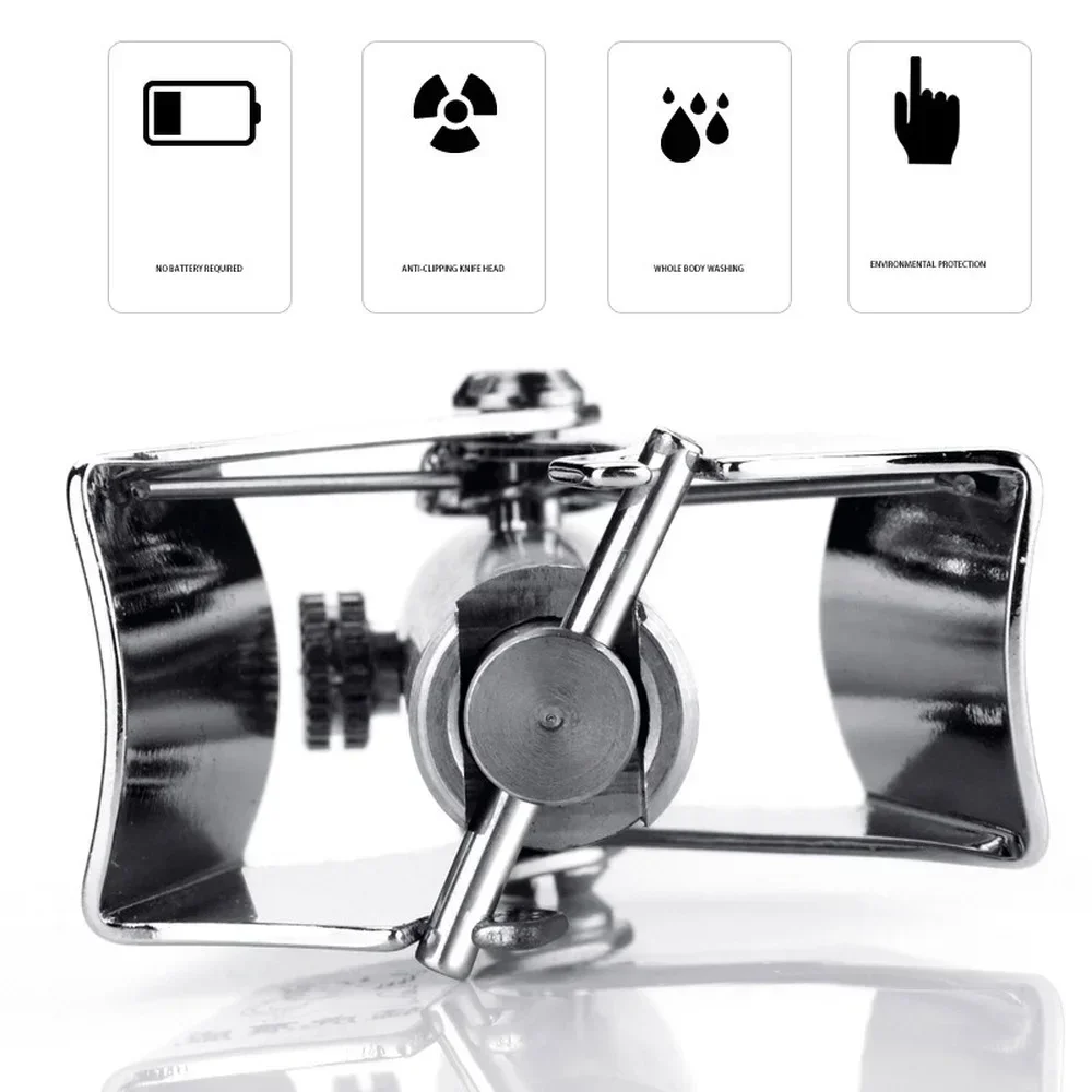 

Ручные механические моющиеся высококачественные инструменты для удаления волос из нержавеющей стали, мужской триммер для волос в носу и бритва для чистки ушей