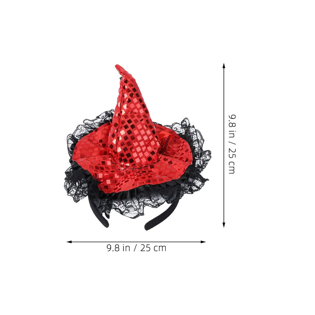 قبعة ساحرة للهالوين الحمراء، عصابة رأس للحفلات التنكرية، لوازم الأداء، متينة تدوم طويلاً، هدية ممتعة للأطفال والأصدقاء