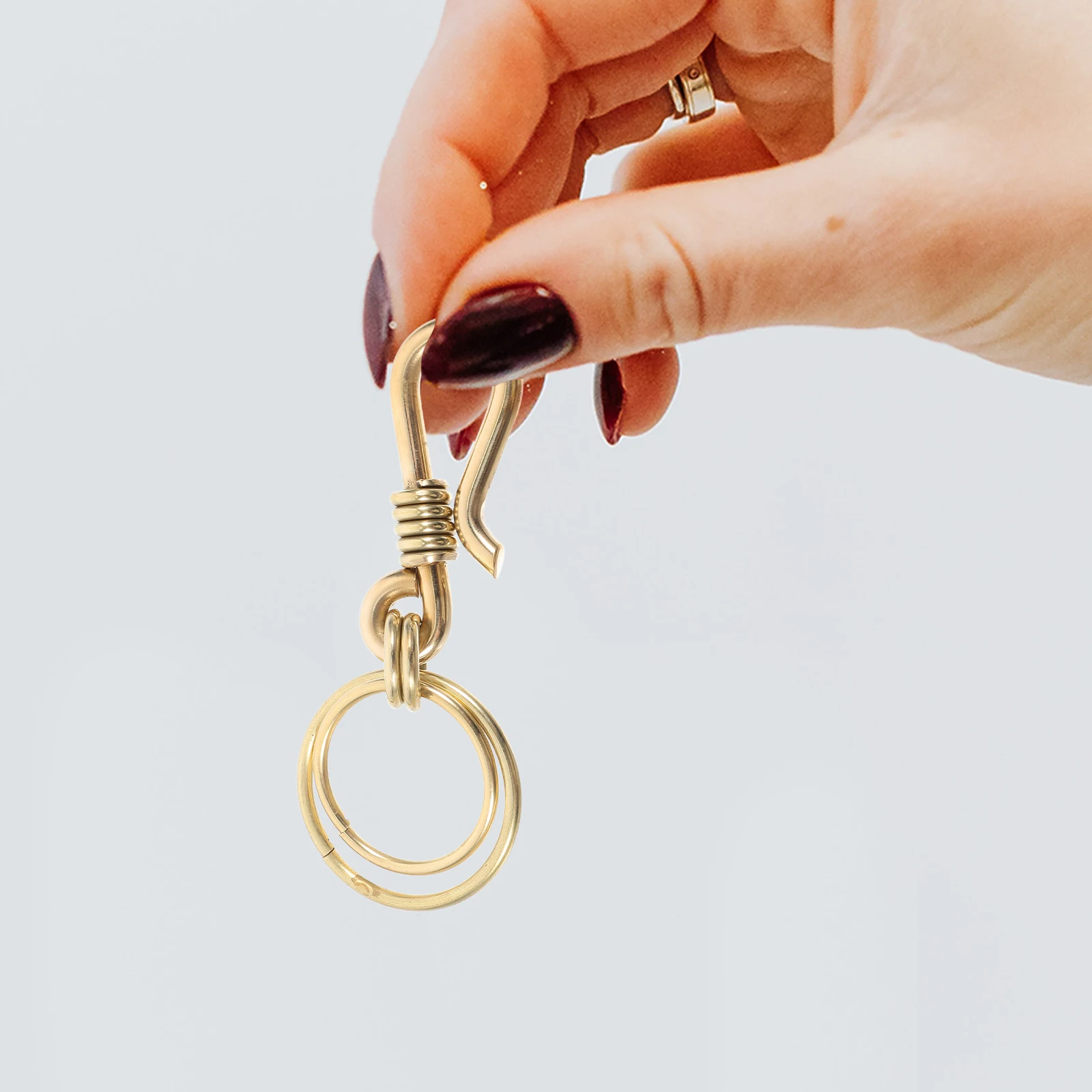 

Brass Keychain Golden Key Ring Vintage Trouser Quick Release Heavy Duty Bag Hanging Decor Brass Key Chain Accessories Jewelry